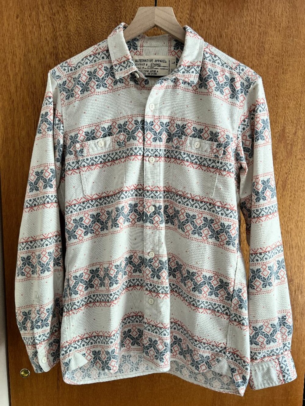 Alternative Apparel Men's Long Sleeve Button Down - Large (L)